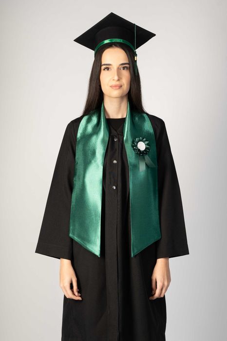 Toca, Esarfa si Cocarda, Set Nepersonalizat, Verde inchis, Absolvire