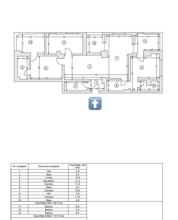Apartament 3 camere spațios, fnisat complet, Mamaia Nord