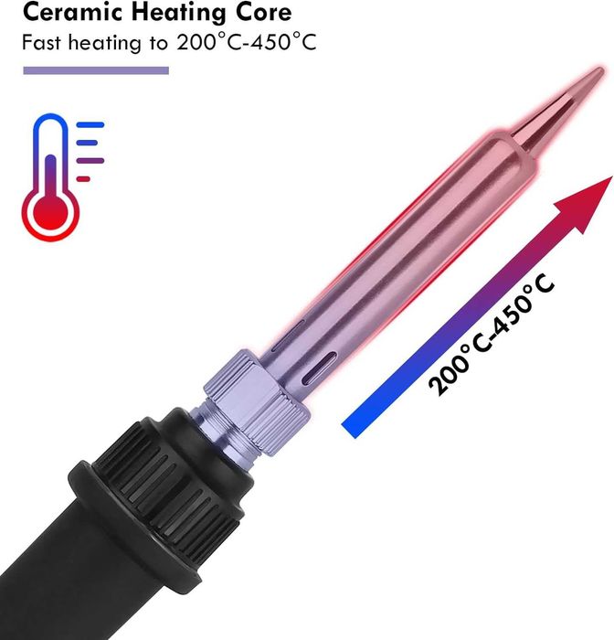 Поялник 60W 220V Комплект инструменти за запояване 15 части в чанта