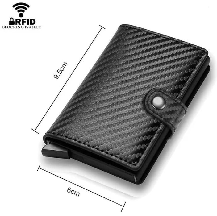 Алуминиев автоматичен картодържач, кожен органайзер , Rfid защита