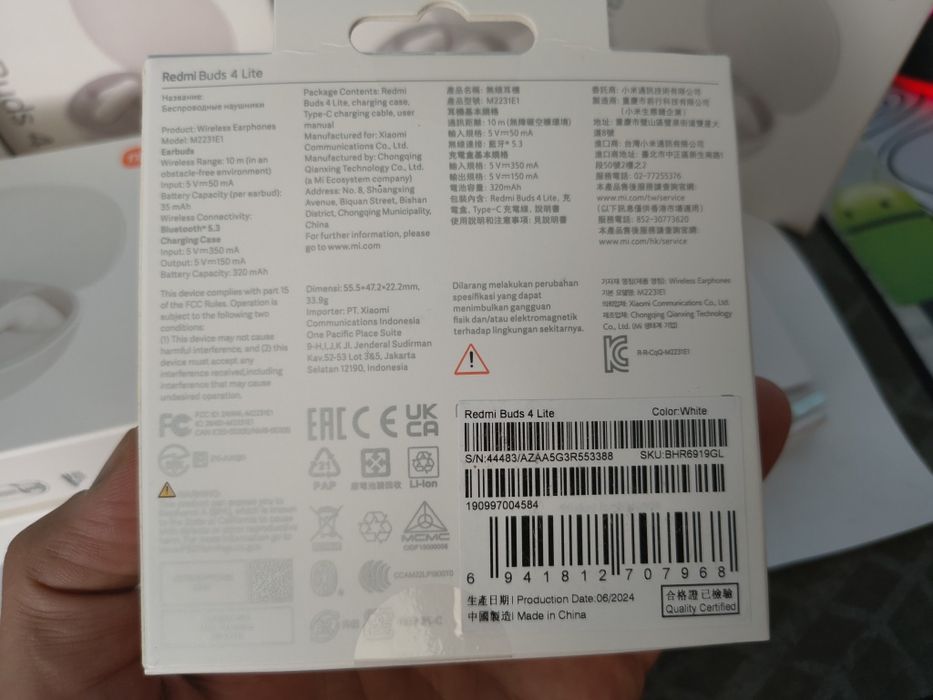 Căști Bluetooth True Wireless Xiaomi Redmi Buds 4 Lite albe