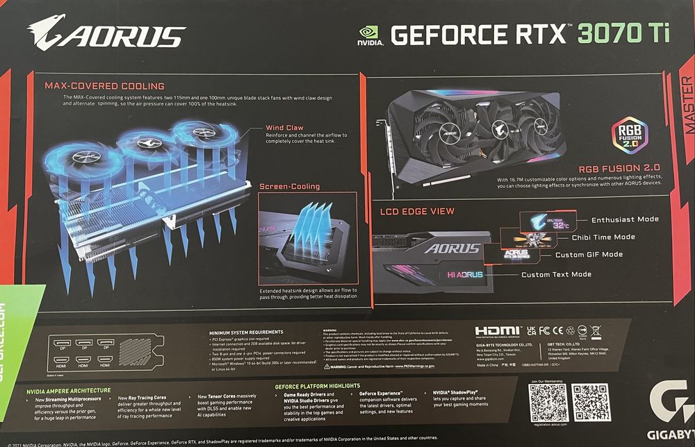 Placa video RTX 3070 Ti OC Aorus Master