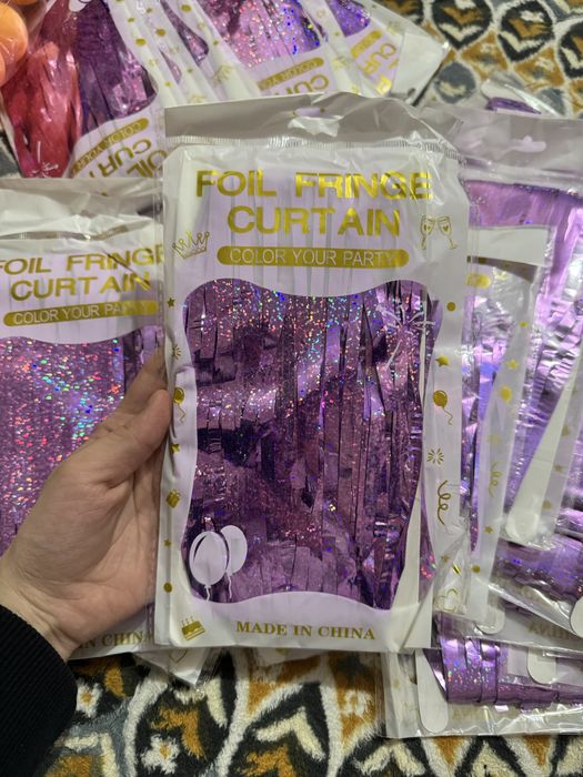 Штора дождик для стены мишура