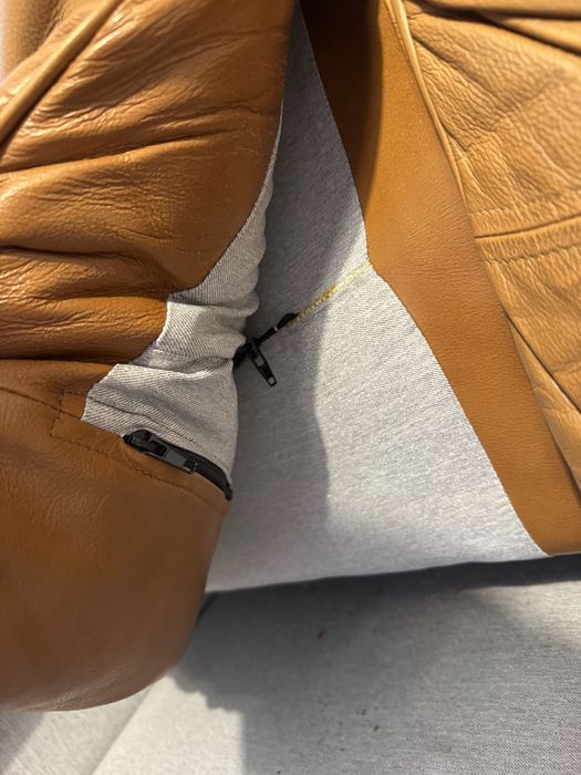 Италиански диван от естествена кожа (с табуретка) НАМАЛЕНА ЦЕНА!