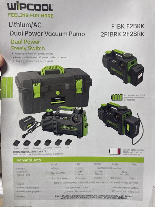 Pompa vacuum 2F1R wipcool r32 2 stagii 25cfm 71L/min vacuumetru nou