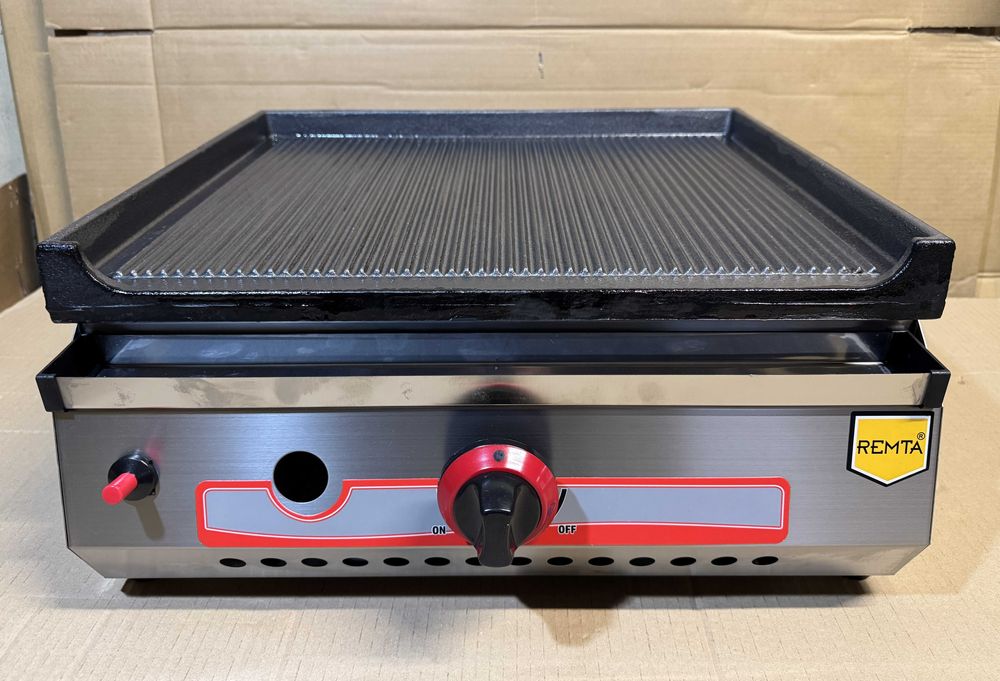 Газова скара чугунена плоча Оребрена 50см ГАЗОВА ЗАЩИТА + CE СЕРТИФИКА