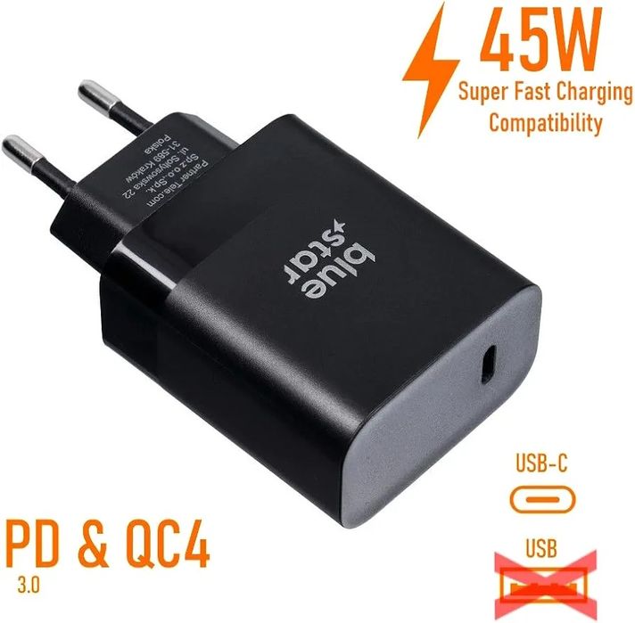 Супер бързо зарядно 45W Fast Charge за S22 Ultra S23 Ultra