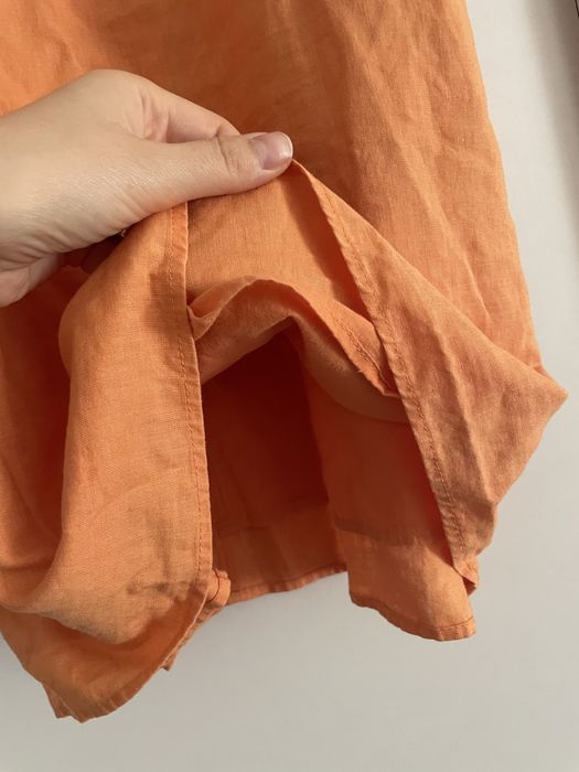 Rochie mini din in cu bumbac