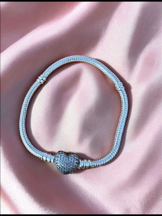 Bratara Pandora placata cu argint 925 (inima, infinit, stralucitoare)