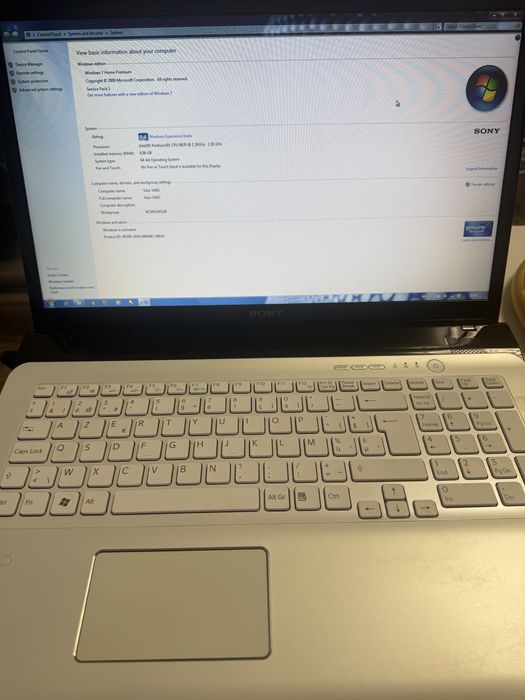 Laptop sony vaio sve171 17inc ssd 256 16gb rami