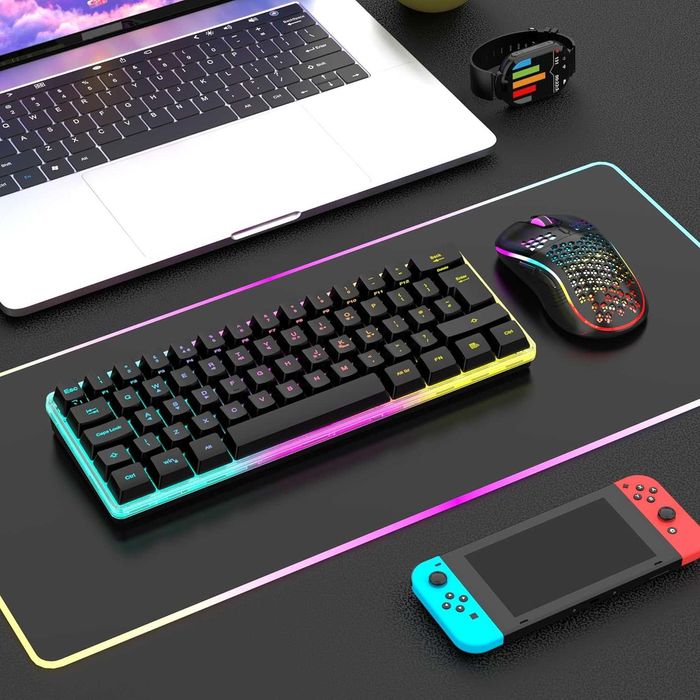 RedThunder K62,set tastatură și mouse wireless gaming,60% RGB,QWERTZ