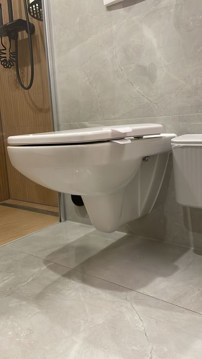 Set vas wc dreptunghiular suspendat cu capac, Geberit Selnova Square