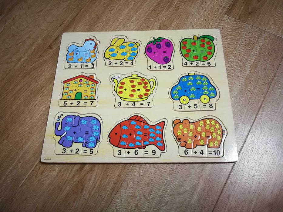 Детски дървен пъзел Уча се да смятам, 3+