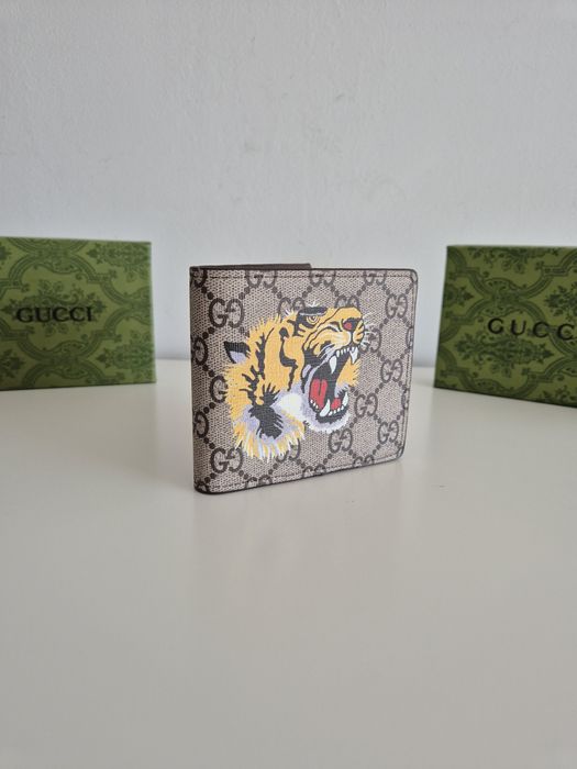 Portofel Gucci Tiger Negru/Apricot + Cutie.