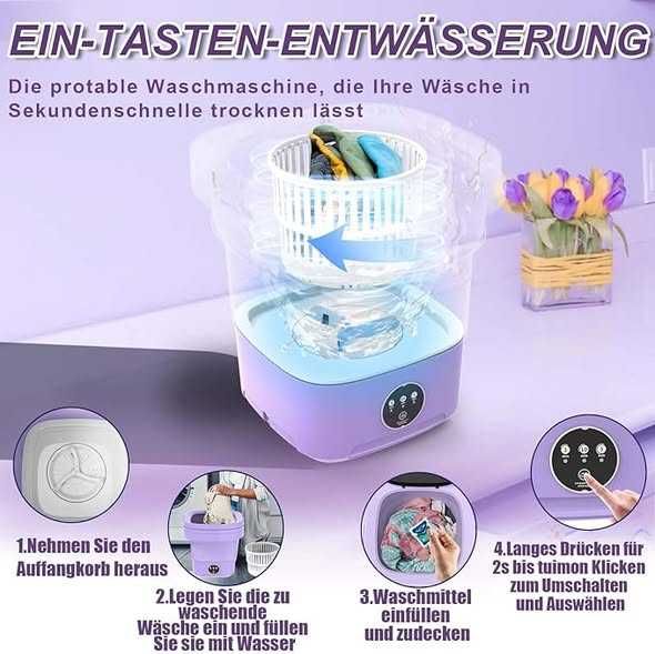 Mașină de spălat pentru camping, 13 L, 2 kg , garantie