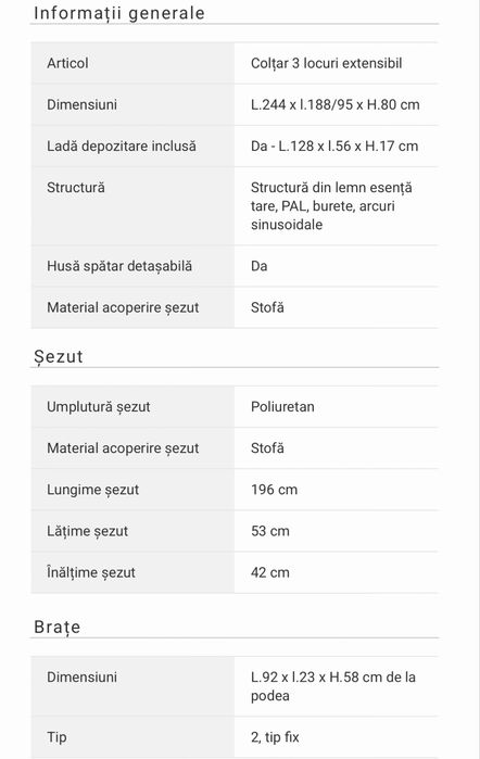 Coltar extensibil RAUL (Mobexpert), cu sezlong pe partea stanga