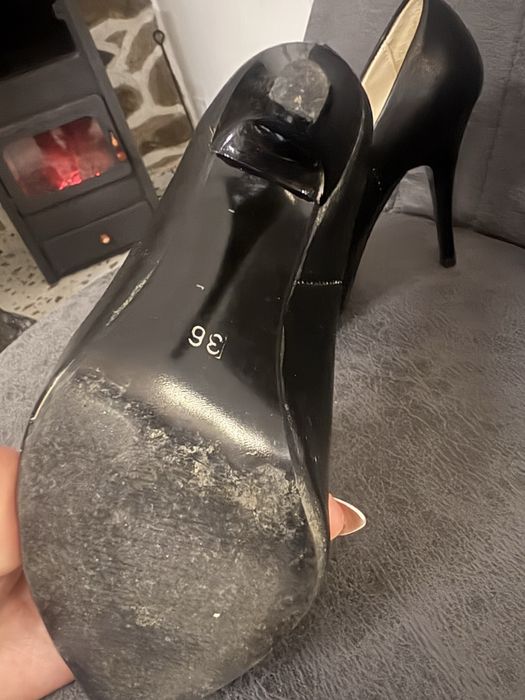 Дамски обувки на ток 37 н