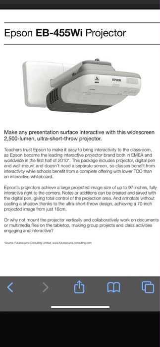 Videoproiector Epson EB-455wi