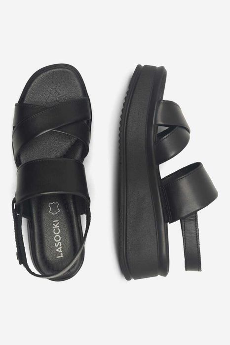 Нови дамски обувки 36 сандали Lasocki на ток Graceland естествена кожа