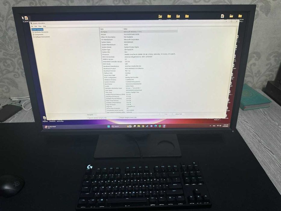 Игровой ПК Asus: i9-10900K • RTX 3060 Ti + BenQ 27" 240Hz + Logitech