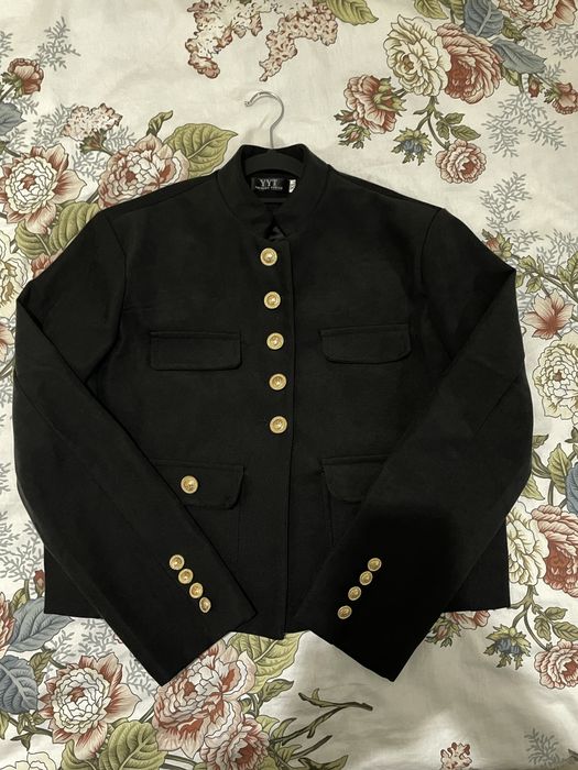 Черный пиджак твидовая