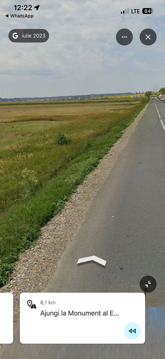 Teren extravilan cu deschidere de 41 m la E58 o suprafata de 29.300 mp perfect plan pe directia de mers spre Iasi