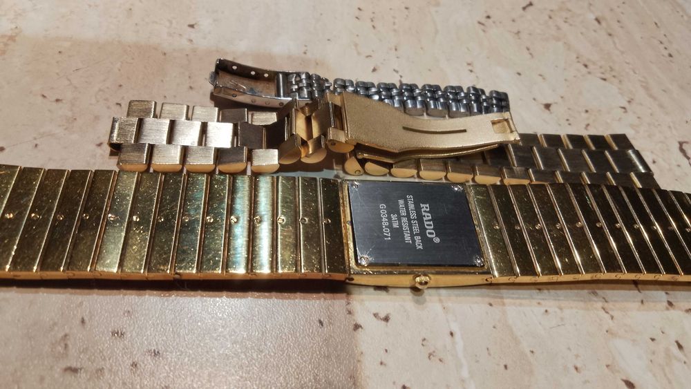 Ceas elvetian RADO DIASTAR + bratari ceas ROLEX - GOLD/SILVER PLATED