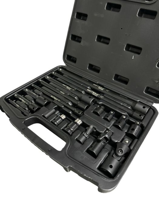 Комплект ударни преходници и удължения 18 части-1/4,3/8,1/2 KraftWelle