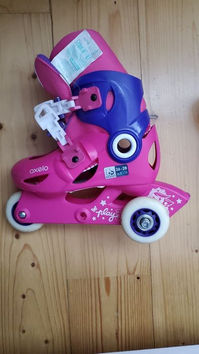 Role fetita roz Oxelo Decathlon marime 26-28 in stare foarte buna