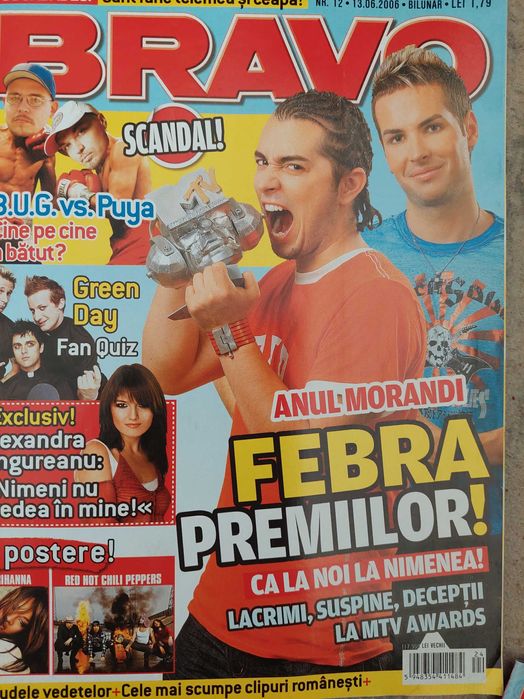 Revista Bravo cu Morandi pe coperta Marius Moga si Randi