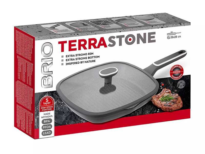 НОВИ! Грил тиган с капак индукция 28x28см Terra Stone Brio