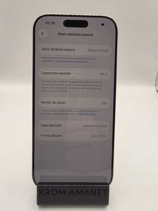 iPhone 16 Pro White 256GB / Garantie *Krom Amanet Margeanului*