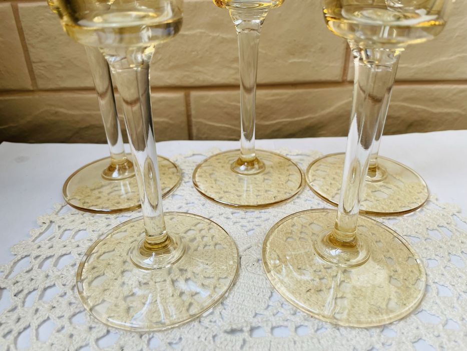 Красиви високи чаши от Англия - 5 бр