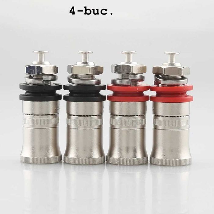 Terminale boxe / amplificator- CMC Rodiu model scurt - 4 buc.