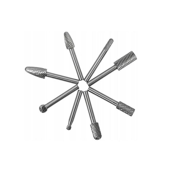 Set 8 freze de carbura, pentru metal, HSS, Verke