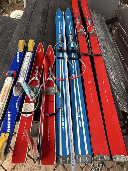 Schiuri  vechi din lemn alpenblitz copii si adulti