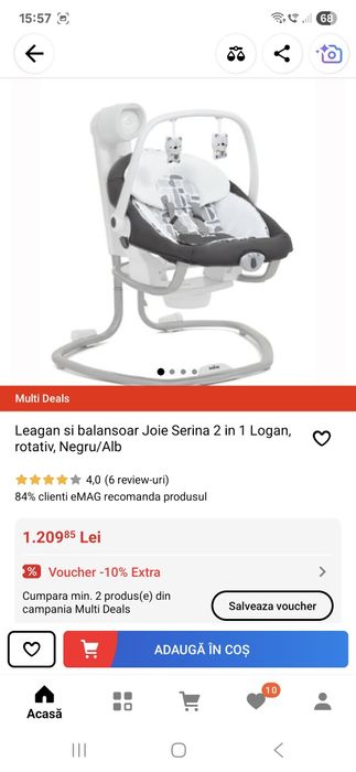 Leagan/balansoar Joie Serina 2 in 1