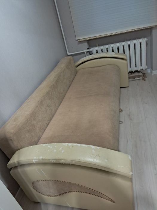 Диван-кровать раскладной, бежевый, 220×110