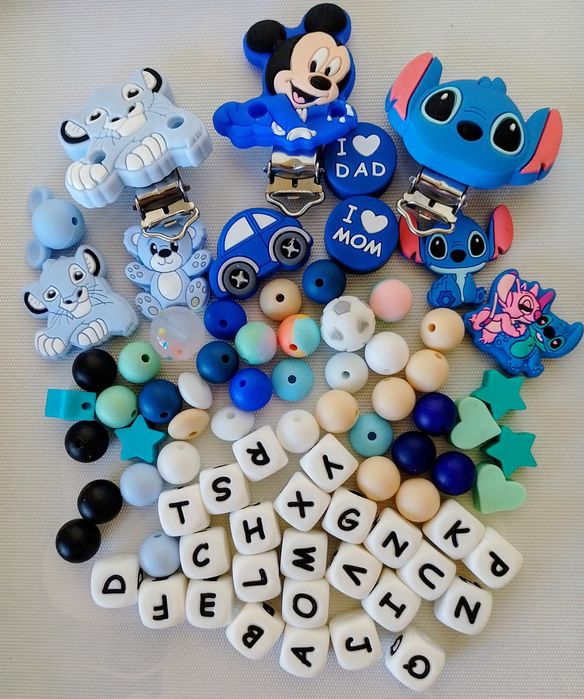 Accesorii din silicon pentru realizarea lănțișoarelor  pentru suzeta