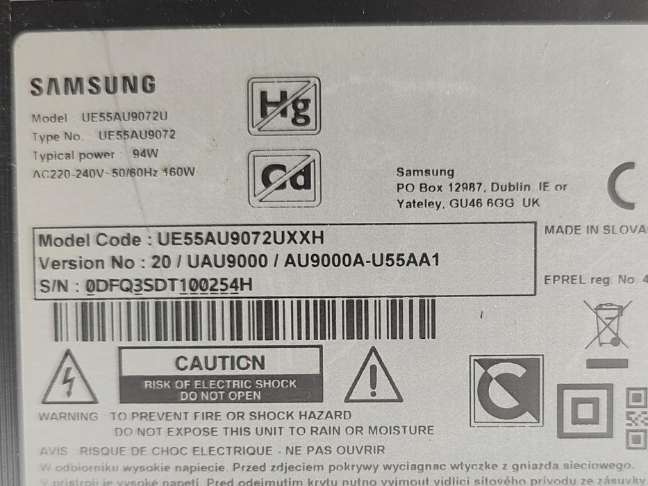 Main board BN94-17511A / BN41-02844 от TV SAMSUNG UE55AU9072U на части