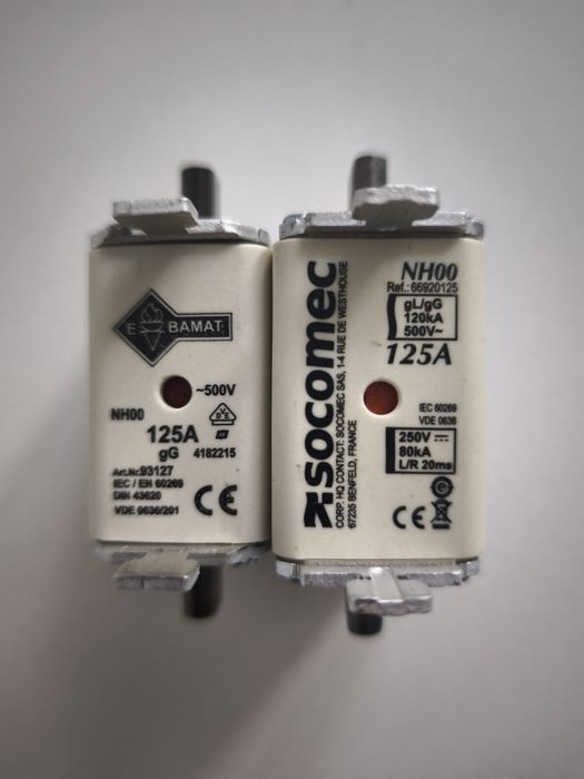 Продам плавкие предохранители NH00 125A gG/gL-gG 500V (BAMAT и Socomec