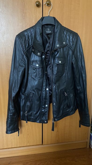 Pullover negru piele