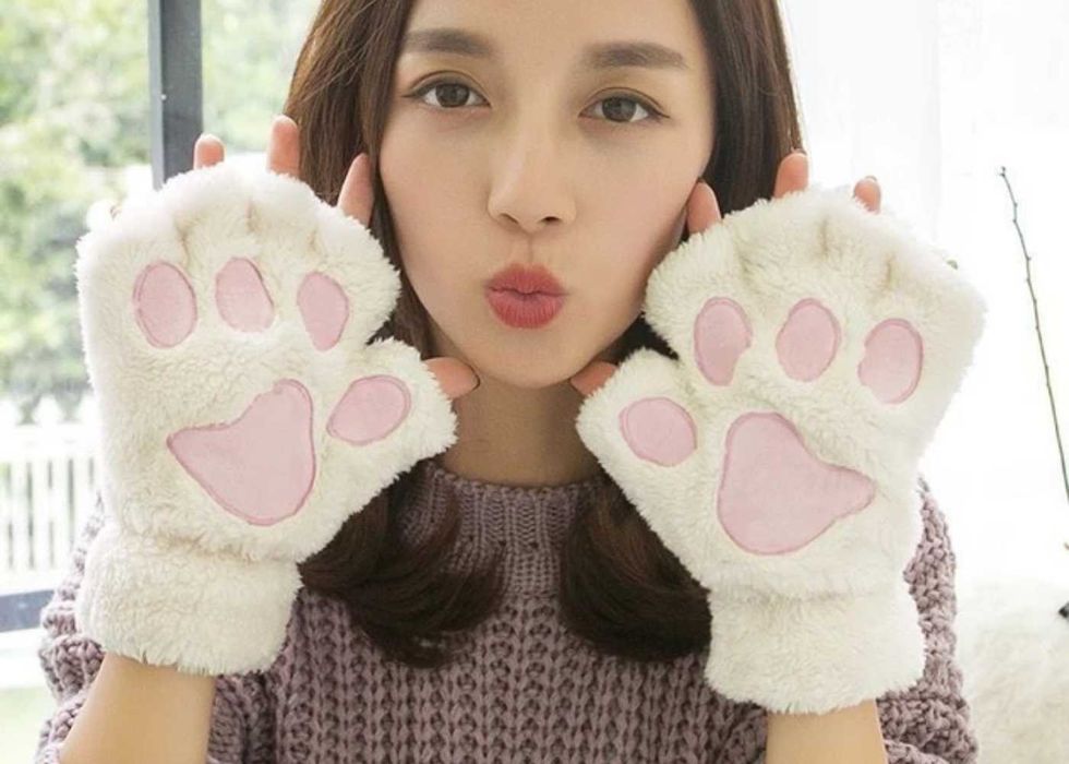 Перчатки лапки кошки