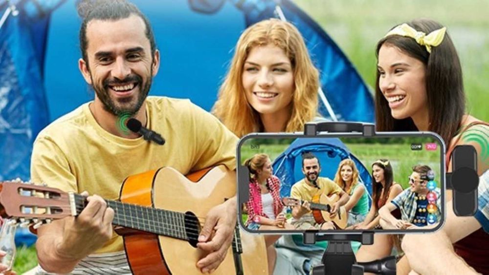 Безжичен микрофон с клипс за смартфон, айфон, лаптоп, подкаст, влог