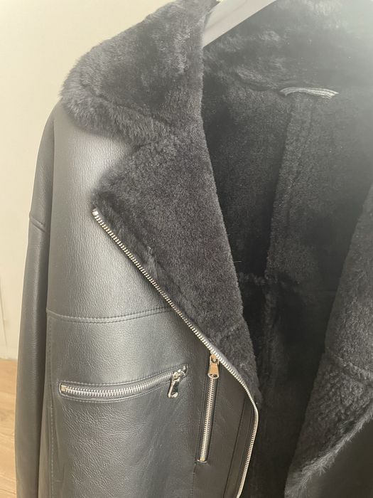 Дубленка черная натуральная б/у