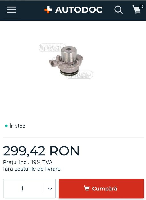 Pompa de apa compatibila cu Audi, Man, Seat, skoda, vw, audi