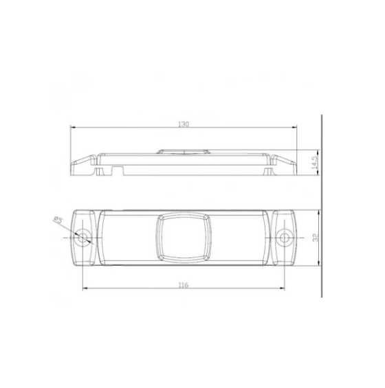 10 x Lampa laterala LED galbena remorca camion 130mm 12-24V