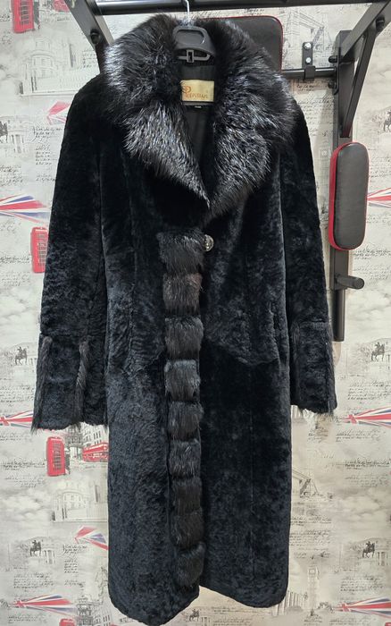 Шуба мутон с норкой