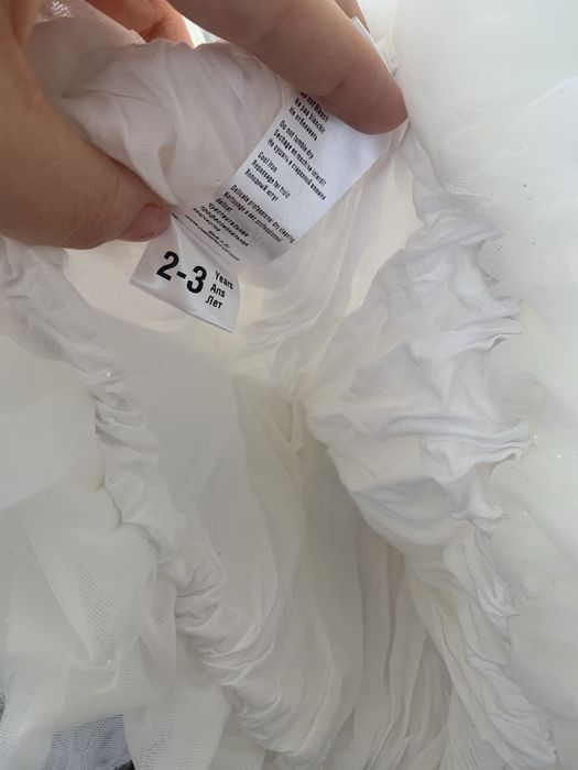 Официална бяла детска рокля