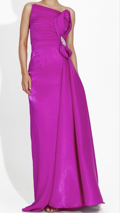 Rochie eleganta de ocazie, dama, lunga, fucsia
